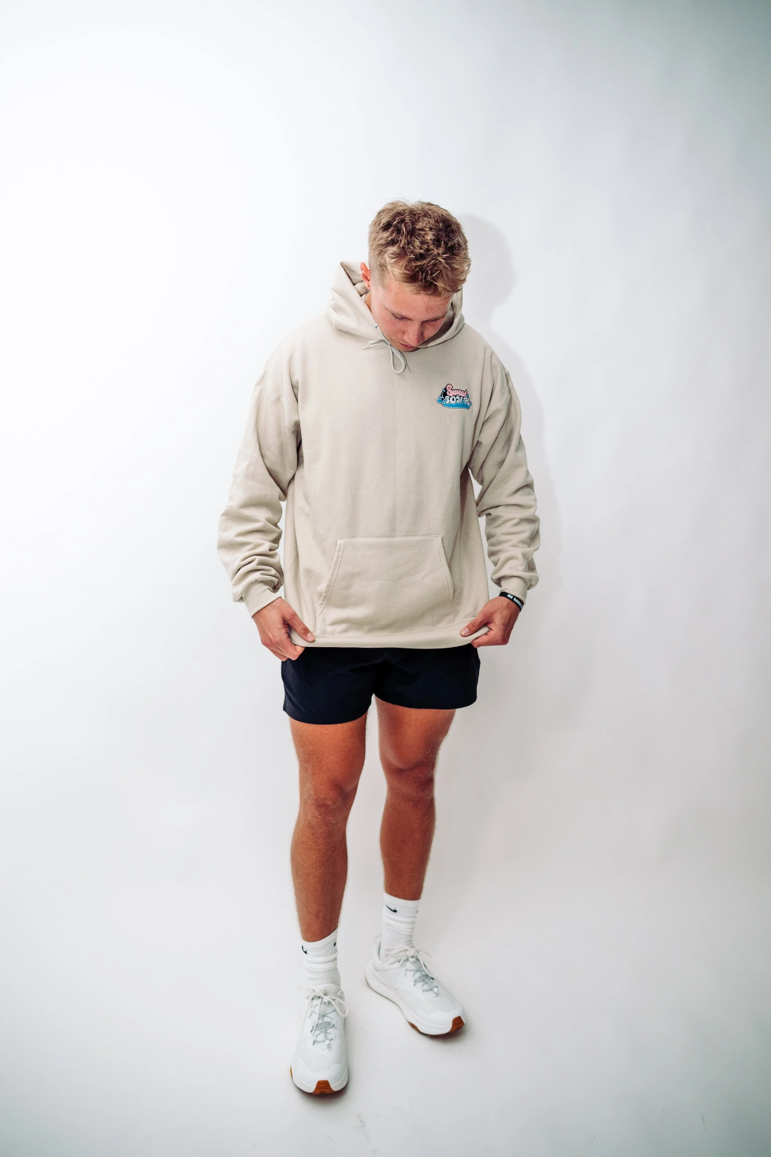 Sweat & Soak hoodie model